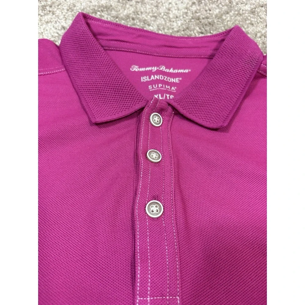 Tommy Bahama‎ Supima IslandZone Polo Shirt Mens XL Pink Blue Marlin Logo